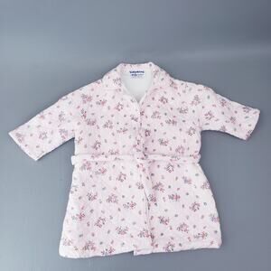 Vintage Tidykins Toddler Quilted Bathrobe w/ Belt Floral Print Baby Girl Clothes